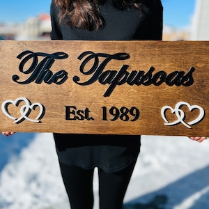 Last Name Sign, Family Last Name Sign, Custom Wood Sign, Wedding Gift, Valentine’s Day Gift, Mother’s Day Gift,