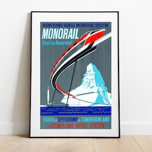 Disneyland Monorail Digital Attraction Poster