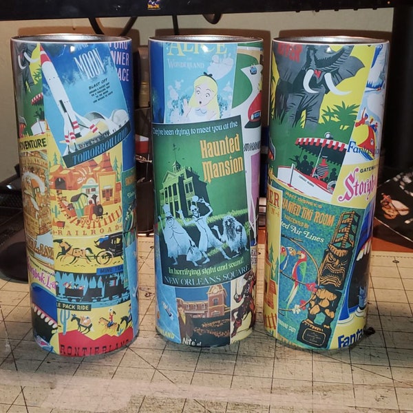 Vintage Disneyland Attraction Poster Tumbler Design