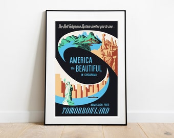 Disneyland America The Beautiful Attraction Poster