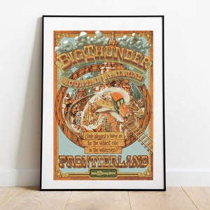 Disneyworld Big Thunder Mountain Railroad Digital Attraction Poster
