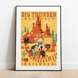 Vintage Disneyland Big Thunder Mountain Railroad Attraction Poster download