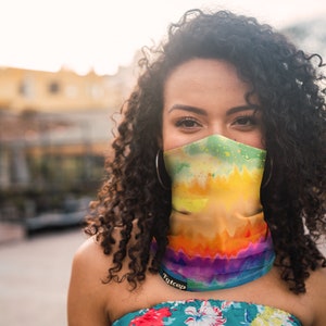 Tie Dye Neck Gaiter / Headband Covering for Men & Women, Hippie Headband and Face Covering, Breathable Face Mask, Sun Protection Face Shield