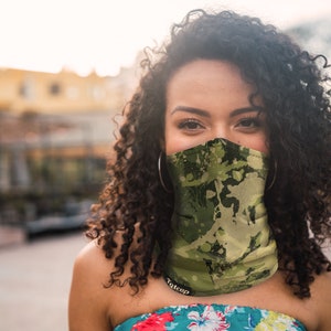 Grün Camouflage Neck Gaiter Stirnband für Herren & Damen | 50+ UPF Schutz Gesichtsschutz | Cool und bequem | Kostenloser schneller Versand!