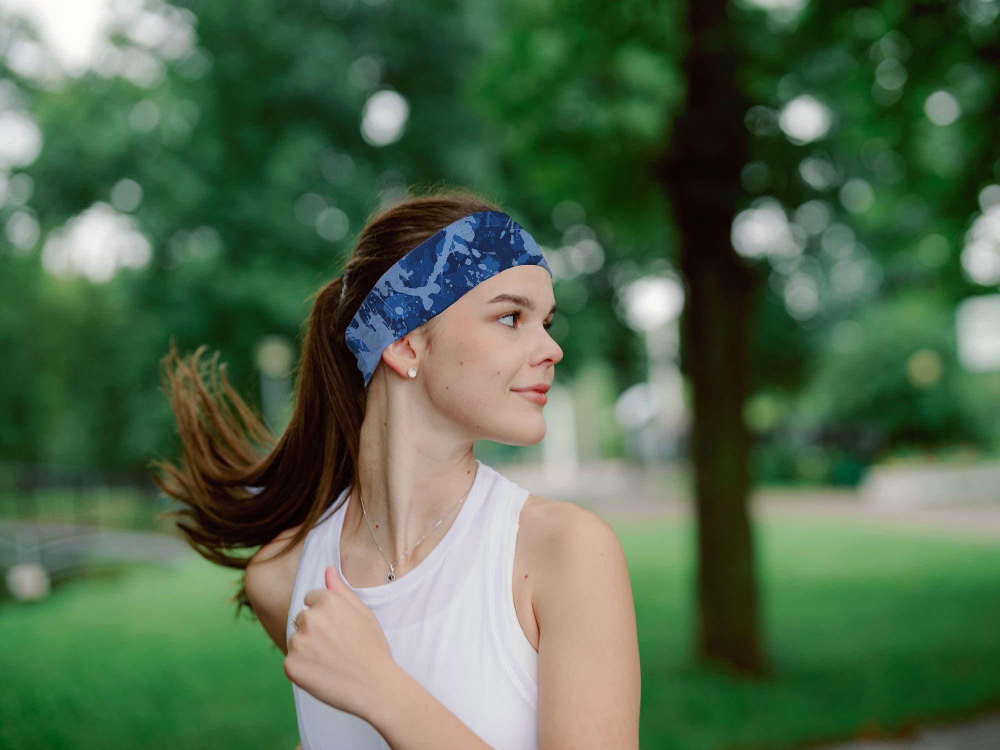Women\'s Camo- 6 Thin Elastic Headbands Sports Workout Running Sweatbands Camo Headbands | Camouflage Tie Headbands main image 2