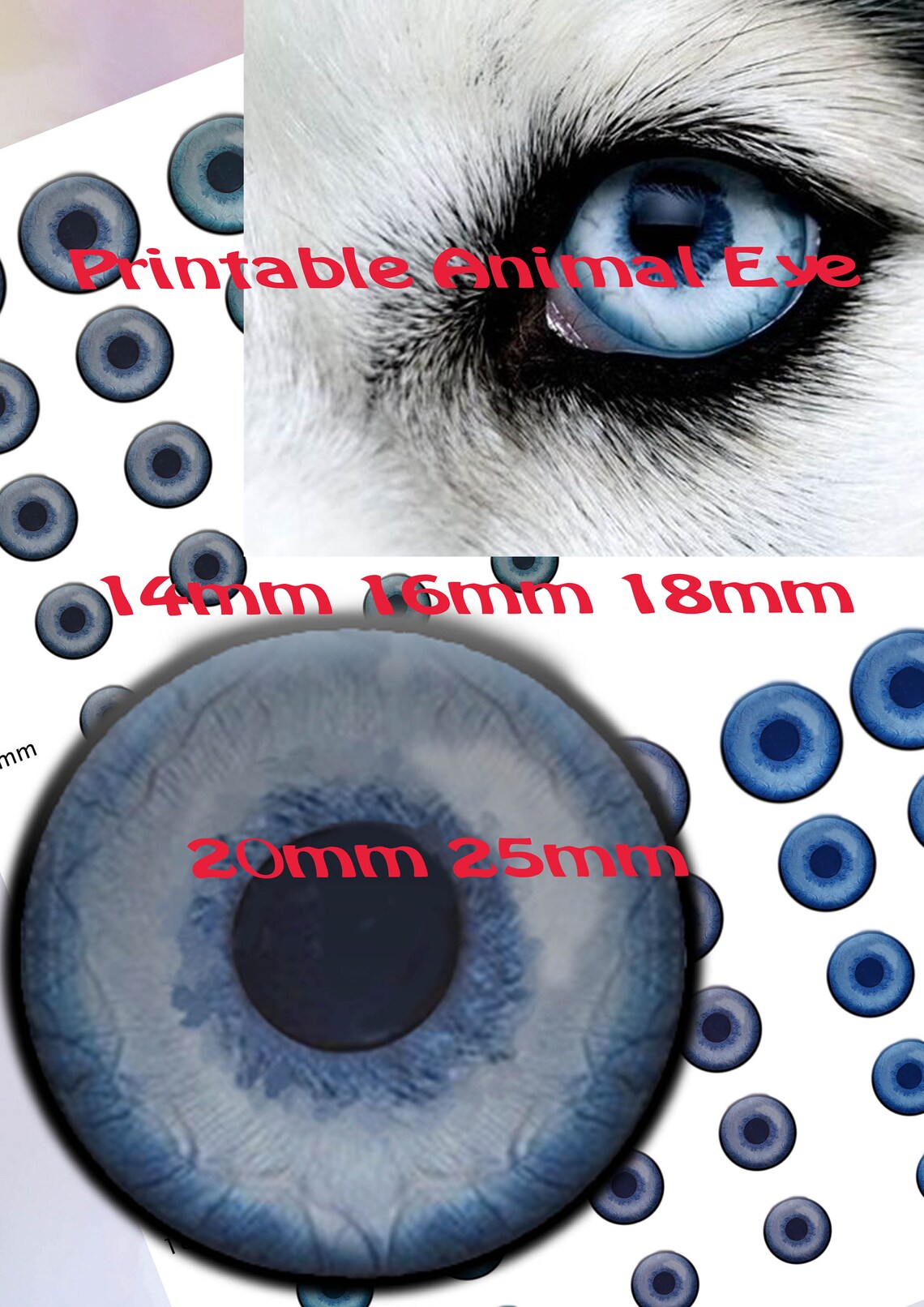 Realistic Dog Eyes Digital Collage Sheet Printable Animal | Etsy
