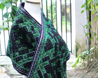 Vintage Hmong Embroidered Belt: Traditional Hill Tribe Textile