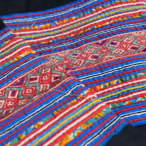 Traditional vintage Jacket Hmong Hill Tribe Embroidered Tribal White Hmong costume