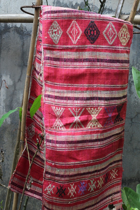 Vintage Thai Hill tribe Fabric Handwoven