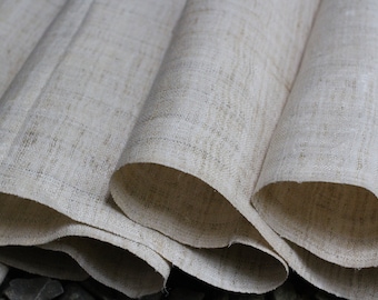 Hand Woven Hemp Fabric: Natural Dyed Organic Thick Weave