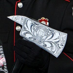 LASERED FIRE AXE - Polished Aluminum Parade Firefighter Axe