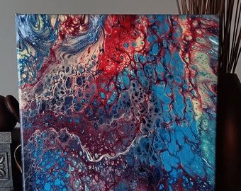 Acrylic Pour Painting, Fluid Art, Original Artwork, 11x14 inch Canvas, Wall Art, Where the Wild Things Reside