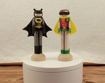 Superhero peg people