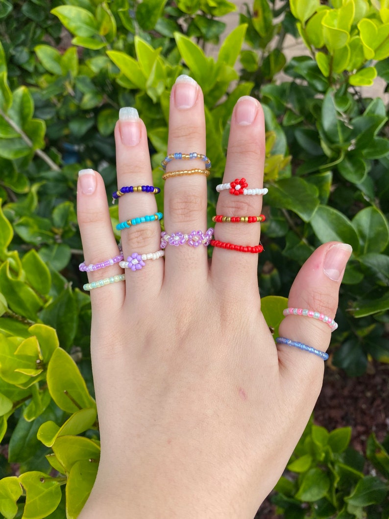Seed Bead Rings Cute Rings Summer Jewelry Seed Bead Etsy Canada