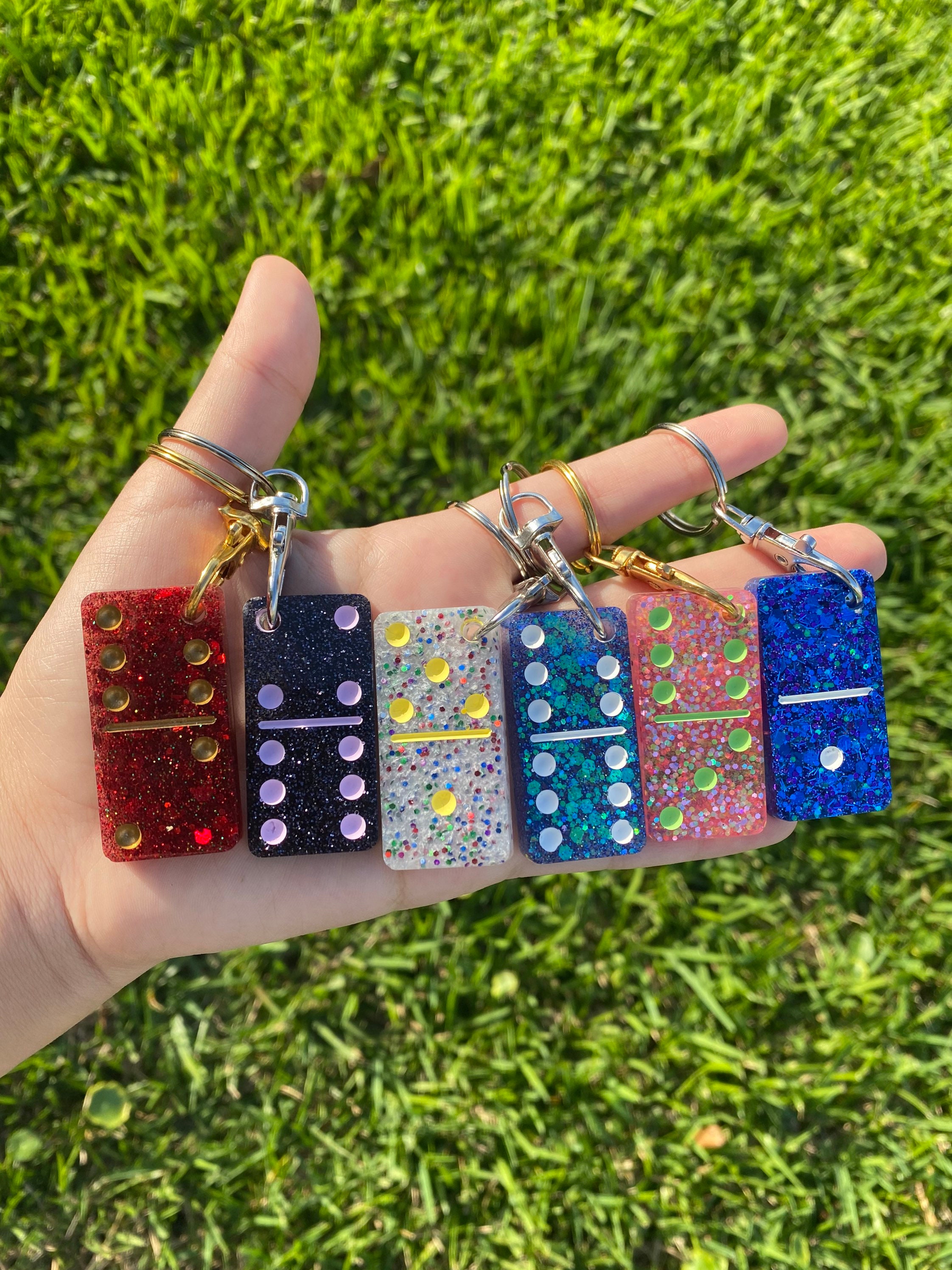 Domino Keychain special number keychain special date Etsy