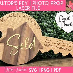 Realtor's Key | Photo Prop | Laser File *INSTANT DOWNLOAD*