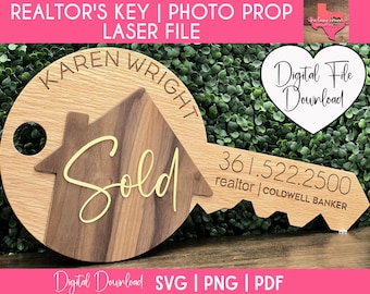 Realtor's Key | Photo Prop | Laser File *INSTANT DOWNLOAD*