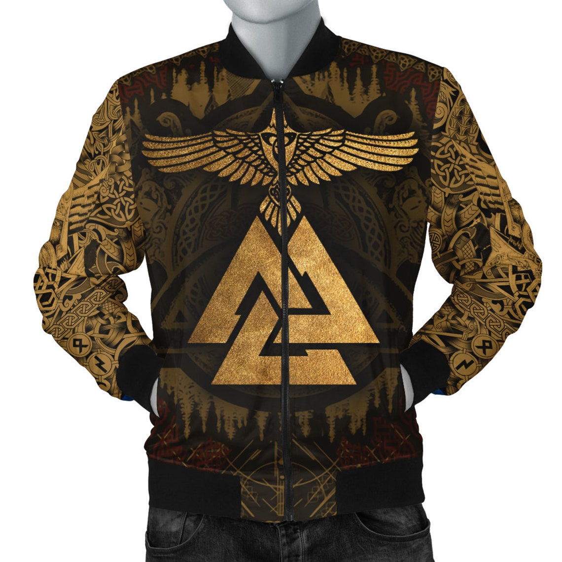 Viking Fenrir All Over 3D Hoodie Hoodie for Men Hoodie Gold Etsy