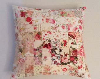 Rosen Patchwork Kissen Landhaus Vintage