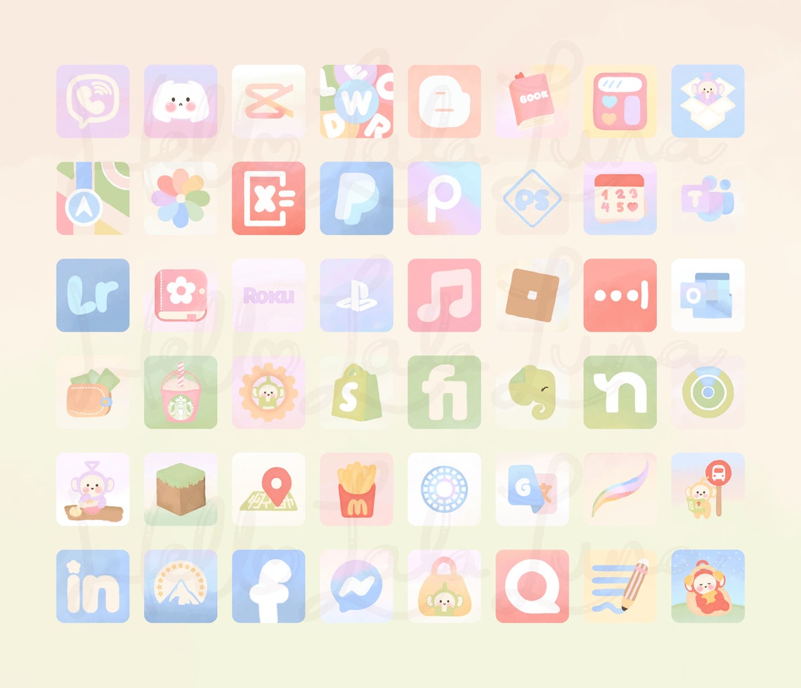 Cute Pastel App Icons Pack Ios & Android Widgets - Etsy