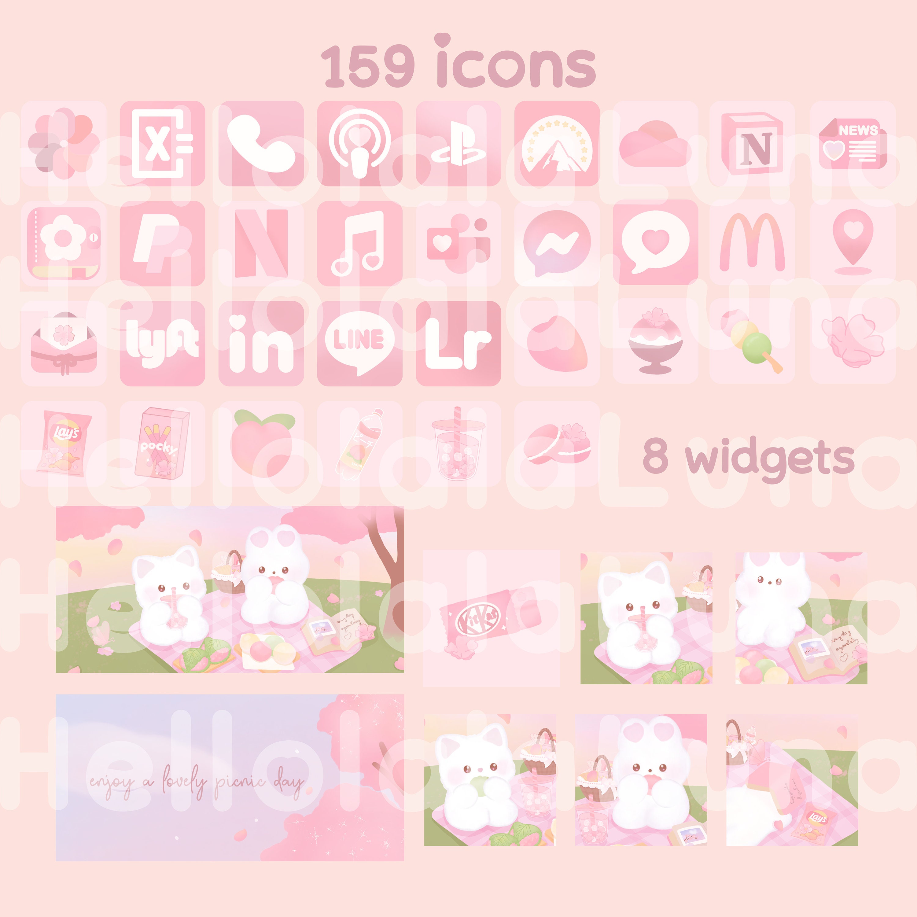 Cherry Blossom App Icons Pack | Ios & Android, Sakura Theme (digital ...