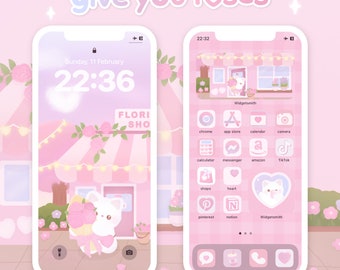 Give you roses | App Icons Pack iOS & Android | Widgets | Wallpapers | Cute App Icons | Hand Drawn | HellolalaLuna