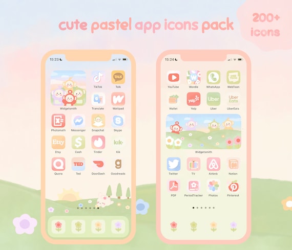 Cute Pastel App Icons Pack | iOS & Android, Teletubbies (Digital Download)