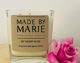 MY HEART ALIVE - 210g - Individually hand poured soy candle