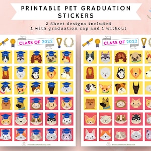 Dog Cat stickers Pet Graduation Dog Lover Stickers Cat Lovers Stickers Fur Babies Animal Stickers for Journal Animal Stickers for Scrap Book