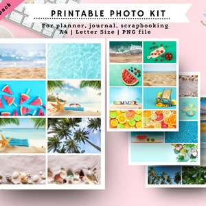 Printable Summer Photo Kit Summer Photo Collection Printable Planner Stickers Summer Photos Beach Photos for Planner Journal Stickers PNG