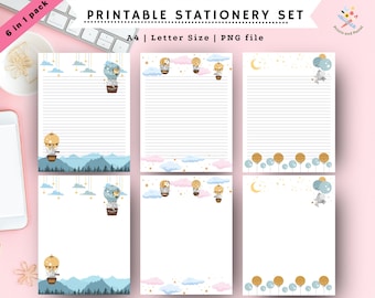 Stationery Set Download Paper Pack Cute Stationery Paper Printable Letter Writing Stationery Printable