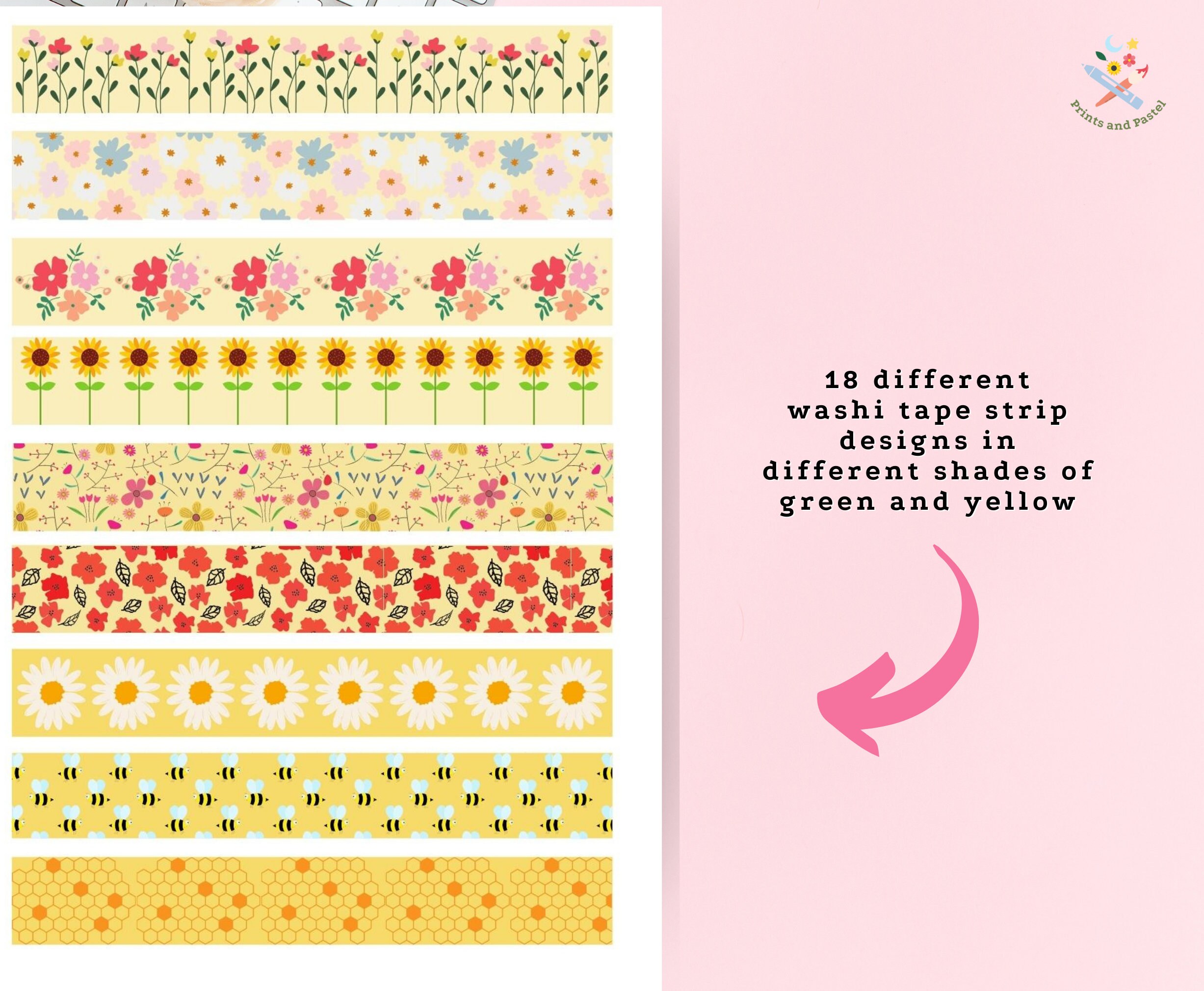 Printable Flower Sticker for Journal Washi Tape Sticker Download ...