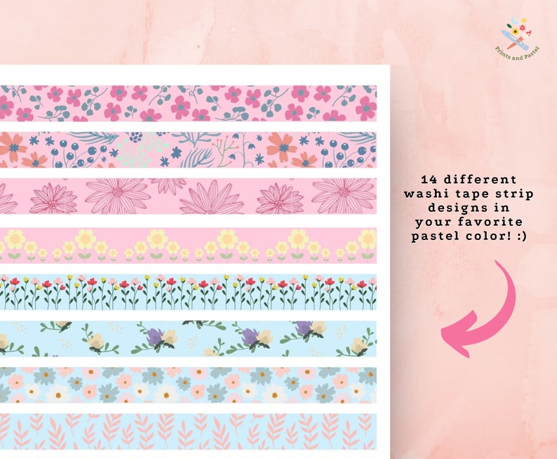 Printable Washi Tape Strips Printable Washi Tape Printable | Etsy