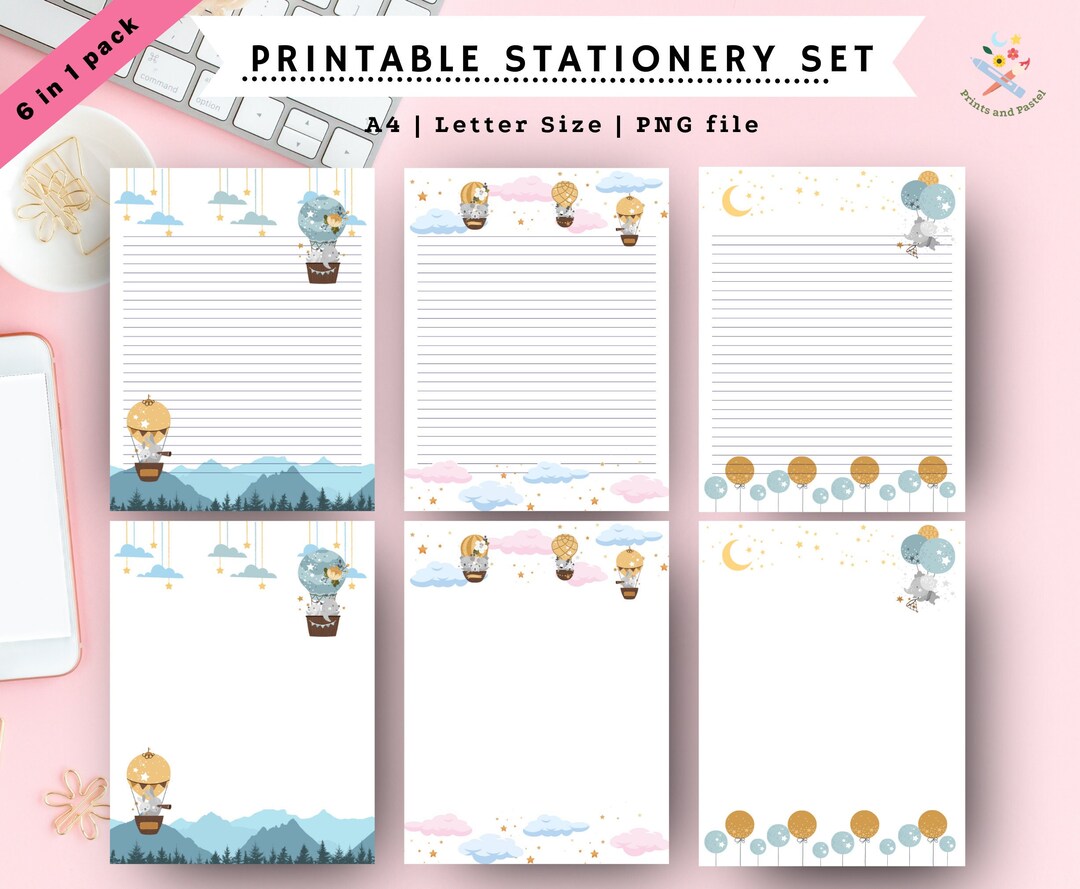 Printable Stationery Set US Letter Printable Paper Pack - Etsy