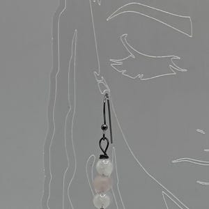 White and Pink Moonstone Earrings