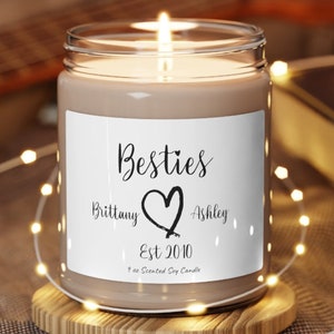 Personalized Besties Scented Candle, Best Friend Gift