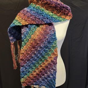 Rainbow Scarf, Unisex Handmade Scarf