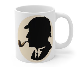 Sherlock Holmes, Arthur Conan Doyle, Mug 11oz, "Elementary, my dear Watson"