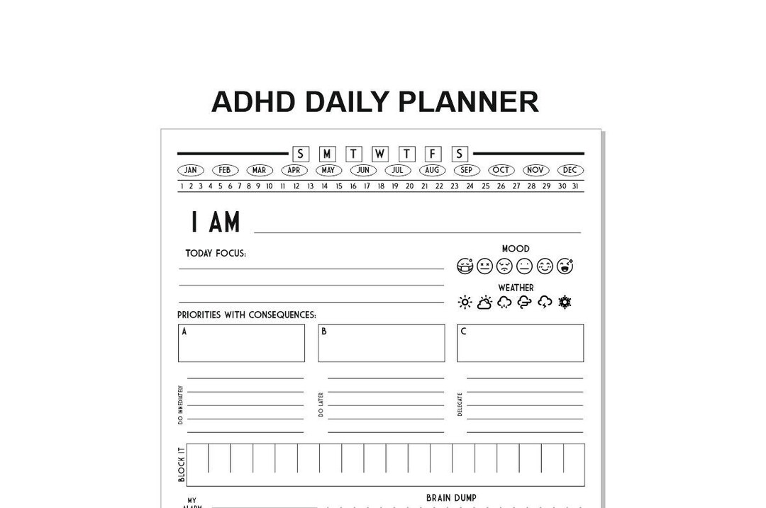 ADHD Planner, Adhd Digital Planner, Adhd Planner Adult, Adhd Journal