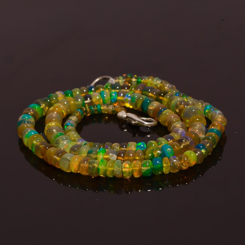AAA Top Quality 55 Cts Natural MIXS MALTI Ethiopian Opal Roundalle Smooth Beads 3x2 5x3 mm Necklace Gemstone 14-16-17-18Jewelry Making