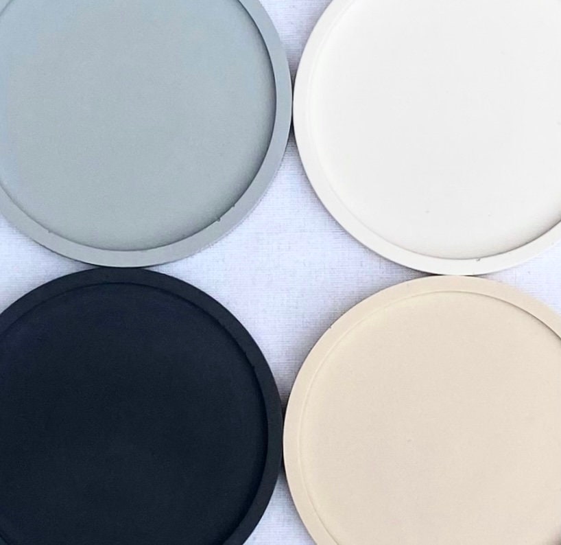 Set of 2 4 or 6 Plain Coasters Small Minimal Design Etsy