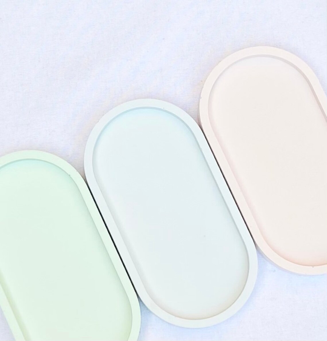 Plain Pastel Tray Light Colour Oval Trinket Tray Etsy
