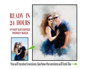 Custom Couple Portrait | Photo to Watercolor Art (Digital Download)