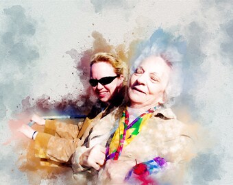 Family Portrait Watercolor|Watercolor Painting from Photo|Convert Picture to Painting|Turn Photos into Art|Portrait for Gift|Gift for Mom