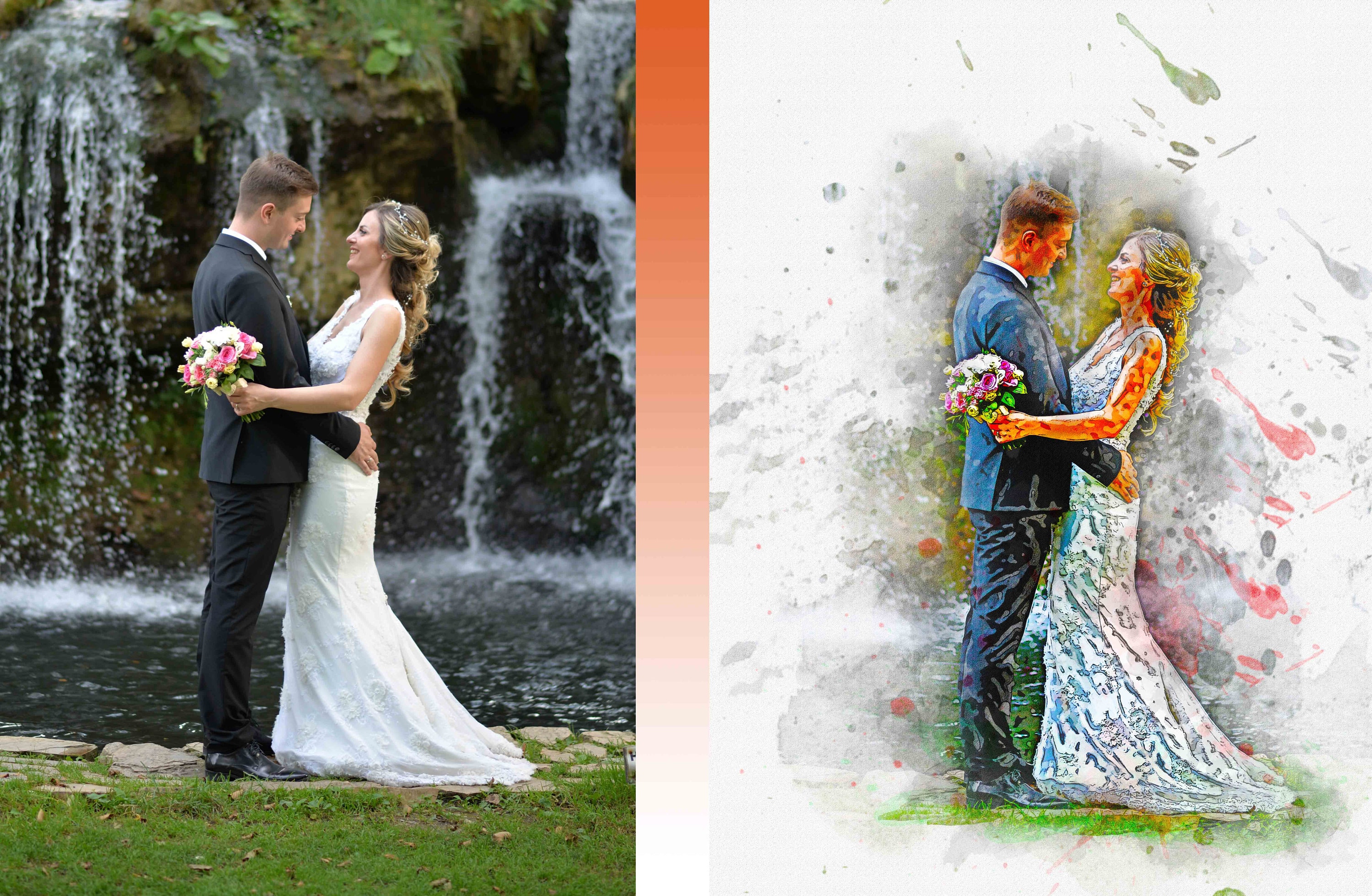Aquarell nach Foto Bild in Malerei umwandeln Verwandeln Sie Etsy
