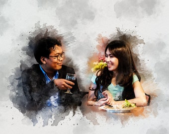 Custom Watercolor Portrait from Photo | Personalized Digital Art (Digital Download)