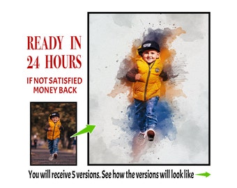 Custom Photo to Watercolor Art Print | Unique Portrait Gift (Digital Download)