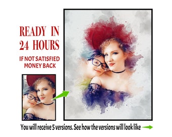 Custom Photo to Watercolor Portrait | Unique Digital Art (Digital Download)