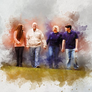 Family Portrait Watercolor|Watercolor Painting from Photo|Convert Picture to Painting|Turn Photos into Art|Portrait for Gift|Gift for women