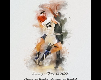 Custom Watercolor Portrait | Sportsman Gift, Photo to Painting (Digital Download)
